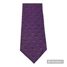 Eddia Beverly Hills Silk Mens Tie Necktie Purple Judge's Gavel All Over Print