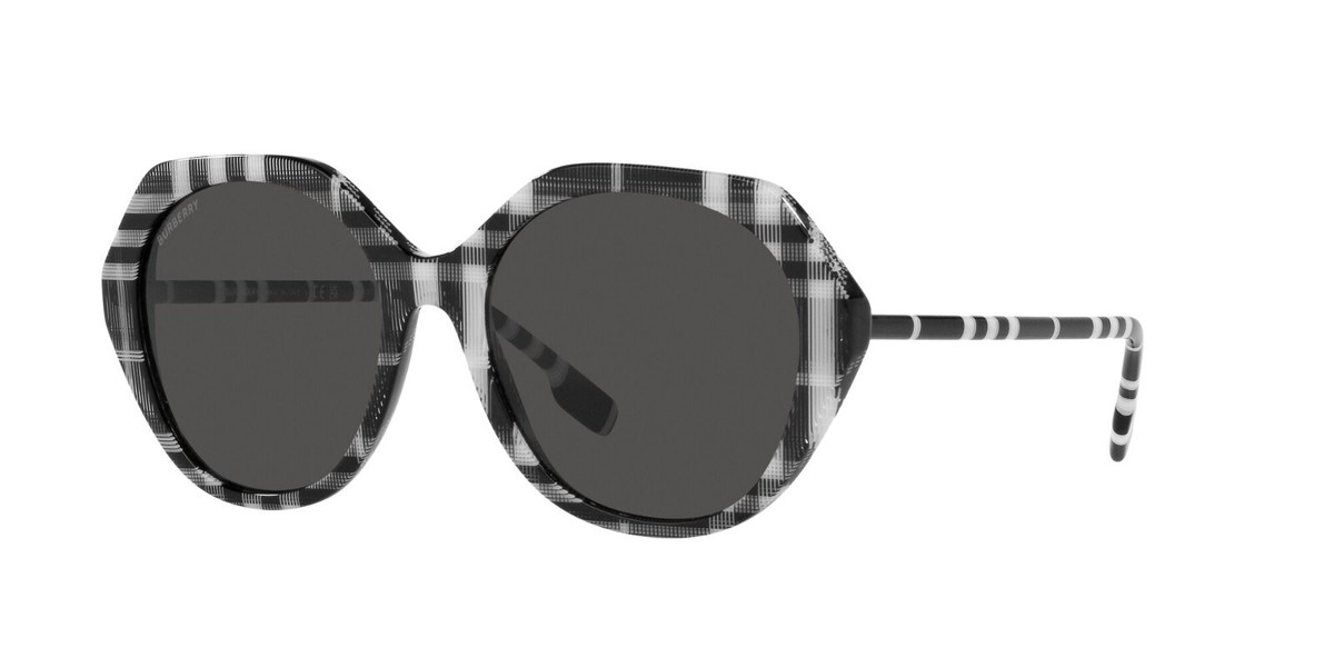 Burberry VANESSA BE 4375 Black White Check/Dark Grey (4004  display picture 1