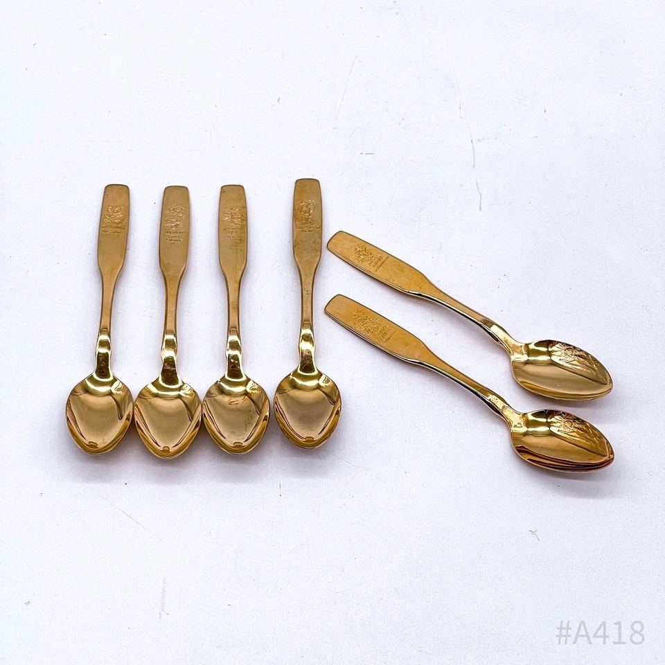 6er Set Vintage ONEIDA LTD. Silversmiths Zuckerlöffel mit Blumendekor | 6 Stück - Bild 4 von 4