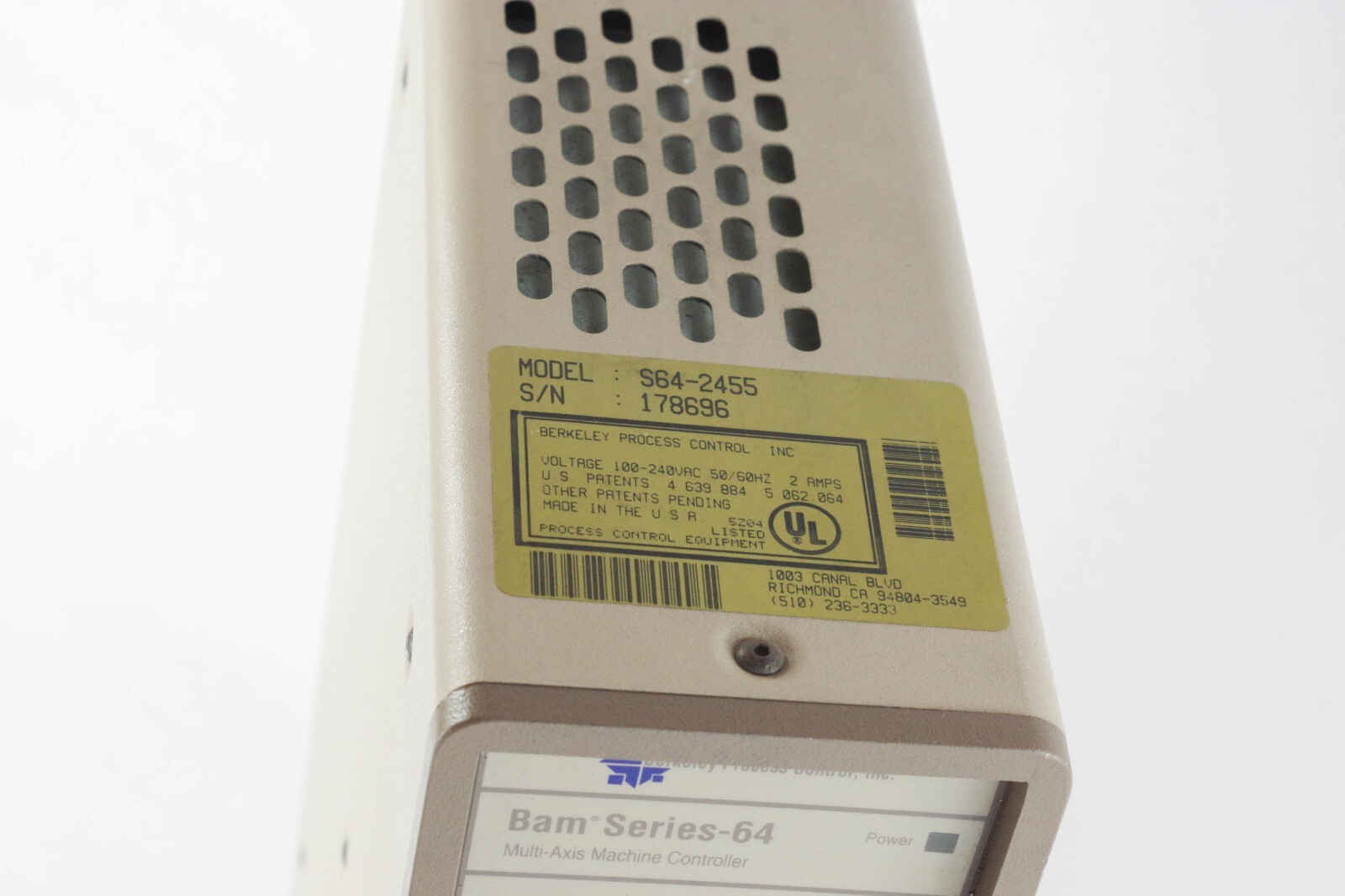 BERKELEY PROCESS CONTROL S64-2455 BAM SERIES-64 120V Servo Controller ...