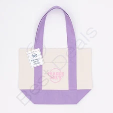 Trader Joe's Pastel Mini Canvas Tote Bags Lavender LIMITED EDITION !!