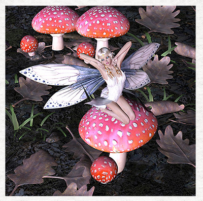 Fairy-Fairy waking from sleep - Fabric Craft Panels in 100% Cotton or Polyester