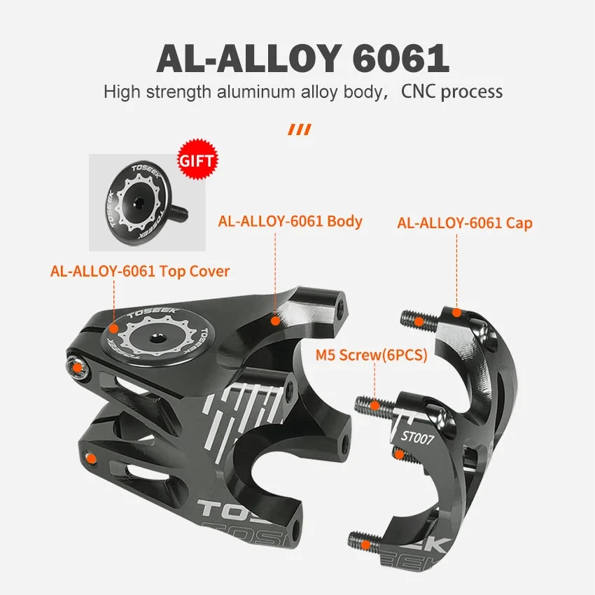 DH MTB Bicicleta Ultraligero Vástago Corto 31.8 35mm Bicicleta de Montaña Manillar Vástago Foto 3 de 4