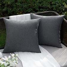 Outdoor Waterproof Pillow Covers 18x18 Inch 18" x 18" Pack of 1 Dark Gray