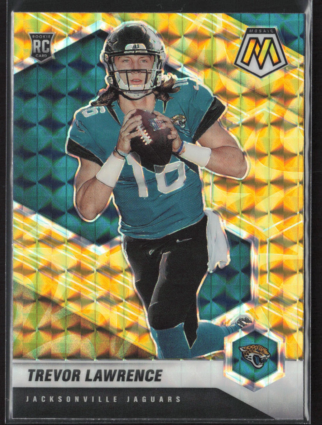 2021 Panini Mosaic #301 Trevor Lawrence Prizm Reactive Yellow Rookie