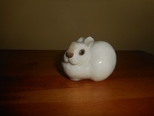 Vintage Lomonosov USSR Rabbit Figurine Mid Century Porcelain Ceramic