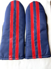 Vtg 70s Striped Lined Snowmobiling Snowmobile Women Mittens Gloves Japan Sz M L