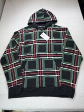 Jordan Essentials Mens Plaid Holiday Fleece Pullover Hoodie FV7458-010 Large NWT
