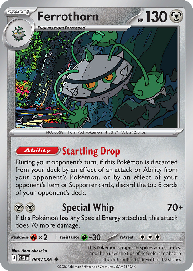 Ferrothorn Chaos Rising #63 Pokémon TCG