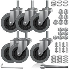 Replacement Wheels 3 Inch 6 Pack M10x 1 Metric Threaded Stem For Creeper