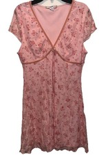 Kimchi Blue Pink Floral Lace Mini Dress Coquette Aesthetic Urban Outfitters L