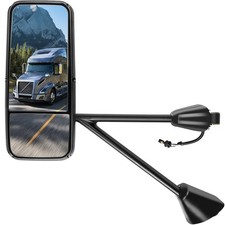 LH Truck Door Mirror Power Heated Black Housing 08-16 T660