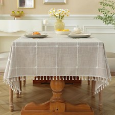 Rustic Cotton Linen Table Cloth,Tablecloths for 6 Foot Rectangle Tables,Water...