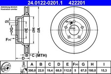 2X 24.0122-0201.1 ATE Bremsscheibe für MERCEDES-BENZ 2X 24.0122-0201.1 ATE Bremsscheibe für MERCEDES-BENZ