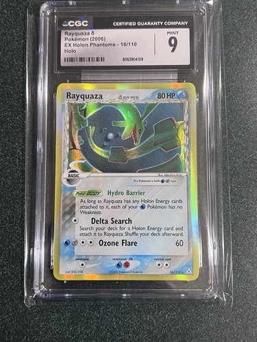 CGC 9 Rayquaza EX Holon Phantoms 16/110 Holo Pokemon Card GEM MINT/VERY LOW POP - Picture 1 of 2