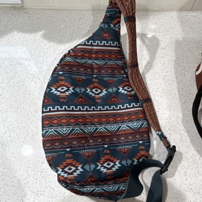 KAVU Geometric Tribal Crossbody Sling Bag Blue Brown  display picture 3