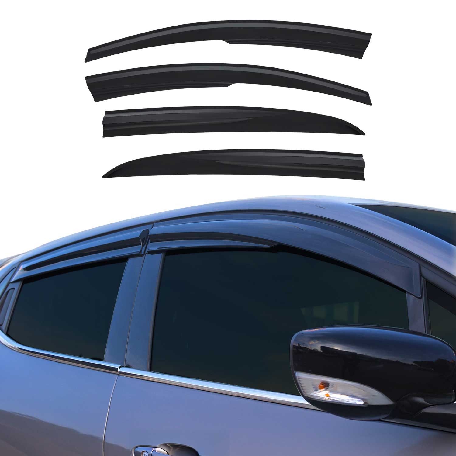 Déflecteurs de vent pour Renault Megane Berline 2015-2021 finition acryl premium
