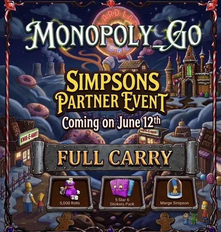 Monopoly_GO Partner Event ⭐️Simpsons Partners⚡️✅Full Carry Slots Available ✅