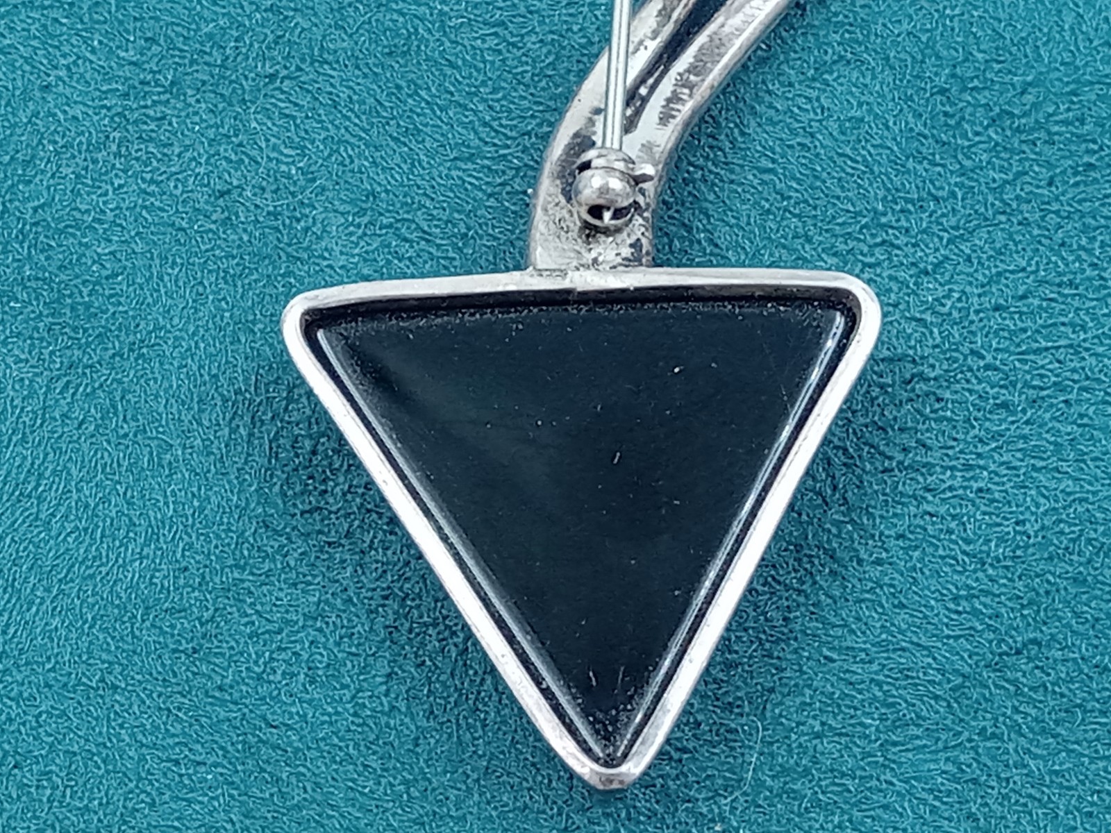 Sterling Silver Vertically Oriented Pin w. Triang… - image 5