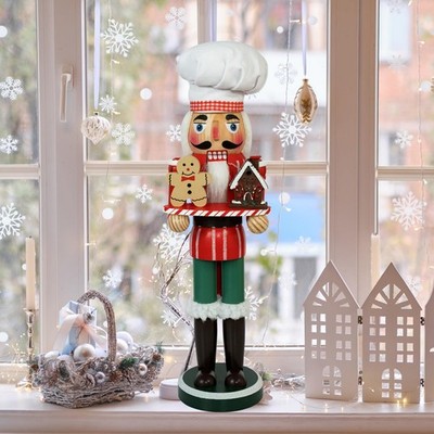 Gingerbread Nutcracker Wooden Baking Nutcracker Chef Christmas Decorations - ...