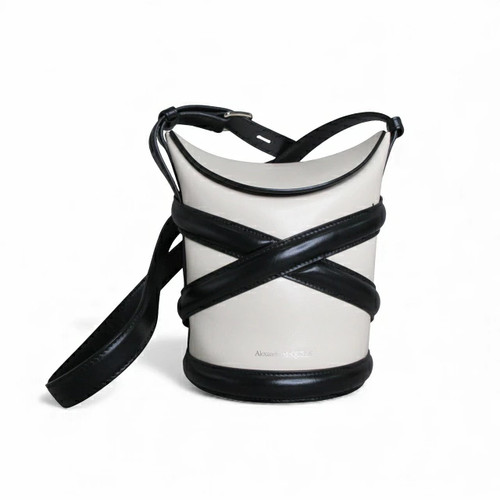 Alexander McQueen The Cure Small Bucket Shoulder Bag Crossbody Bag Iory Black