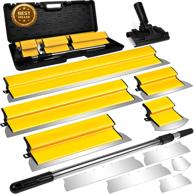 #ad Drywall Skimming Blade Set 5 Replaceable Blades Telescoping Handle Kit $104.58