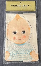 Vintage Shackman Cut, Sew & Stuff Fabric Panel PUDGIE DOLL 14" Kewpie Sealed NEW