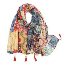 Boho Printed Scarf Lightweight Boho Scarf Vintage Scarf For Beach, Vocation