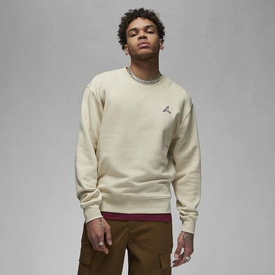 Nike Jordan beige Jordan Essentials Fleece-Sweatshirt für Herren Large neu mit Etikett C1380