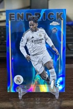 Endrick 2024-25 Topps Chrome Rookie Card Blue Lava /150 RC Real Madrid. rookie card picture