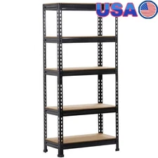 5-Tier Adjustable Metal Storage Shelf Boltless Rack Heavy Duty Storage Unit New