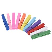 Bunte WäScheklammern, 70Er Packung Bunte HolzwäScheklammern, Regenbogenfarben