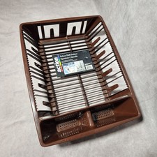 Vintage 1987 Action Deluxe DISH DRAINER drying rack Brown plastic 19 x 14.5" USA