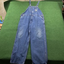 Vintage Carhartt Denim Overalls Mens 46 Blue Work Bibs FITS 46x32 R07-DST