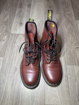 Dr. Martens AirWair Doc Boots Cherry Red Burgundy Leather Ladies US 9 UK 7