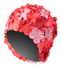 Flower Swim Cap Red Multi