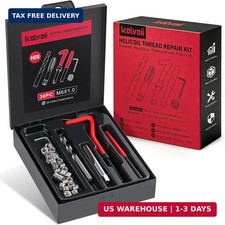 Kolvoii M6 1.0 Helicoil Thread Repair Kit, Metric M6 Helicoil kit with HSS Drill