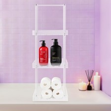 Acrylic Standing Shower Shelf 3 Tier Shower Organizer Stand Corner Shower Caddy