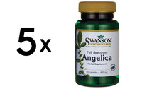 5 X Swanson Full Spectrum Angelica Root, 400Mg - 60 Caps (142,18 Eur/Kg)