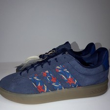 adidas Grand Court 3.0 Women's Low Top Sneakers Blue/Red Floral Lace-Up KI3354