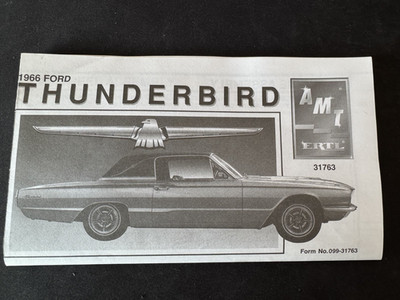 AMT 31763 66 Ford Thunderbird Street Customs Parts Kit Bash Instructions ONLY