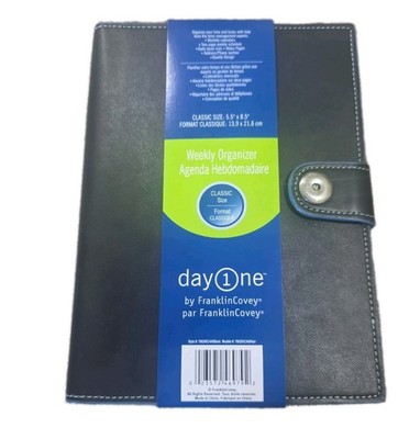 Franklin Covey DAY ONE Classic Size Planner Binder Black NEW w/inserts