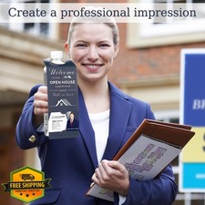 Humyoun 100 Pcs Open House Signs Kit Real Estate Agent Supplies 3.15 x 9.84 I...