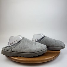 Mens Ugg Classic Slip On Gray Wool Comfort Casual Lined Slippers Size 9 D GUC