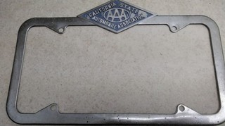 AAA California State Automobile Association License Plate Frame Toper