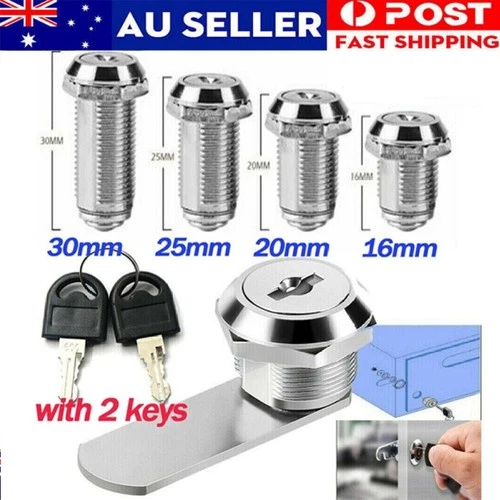 Cam Lock Door Barrel Drawer Cabinet MailBox Locker 2 Keys Post Box Lock Security
