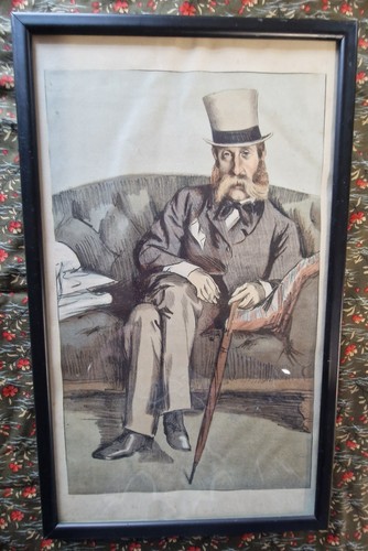 Antique 1871 Vanity Fair Print George Whyte-Melville Tissot Coide Novelist