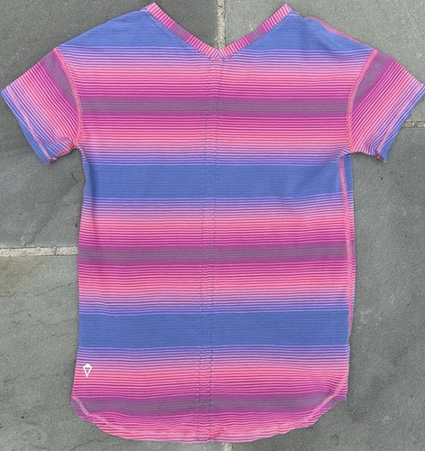 Ivivva by Lululemon Girls Short Sleeve Shirt Size 8 Stripes - Picture 2 of 4