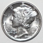 1945 Mercury Dime CHOICE BRILLIANT UNCIRCULATED (X219)