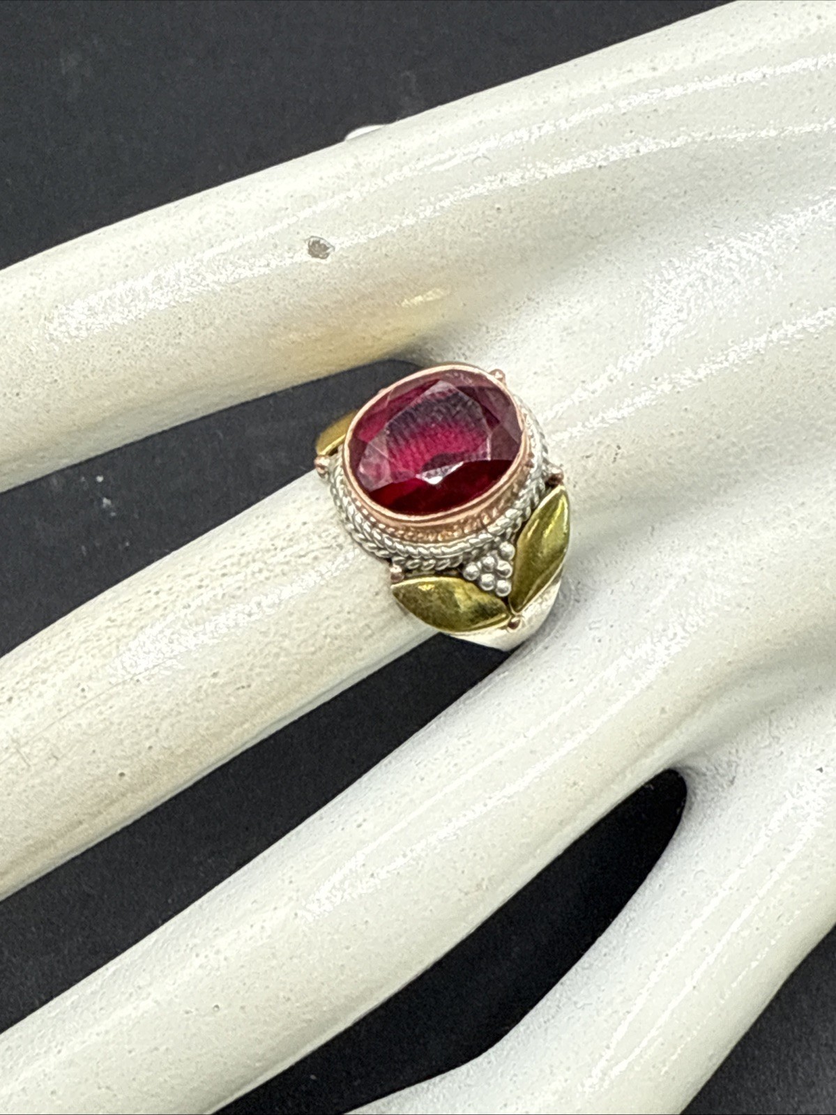 ❤️  RUBY Simulated STONE STERLING SILVER 925 HAND… - image 4